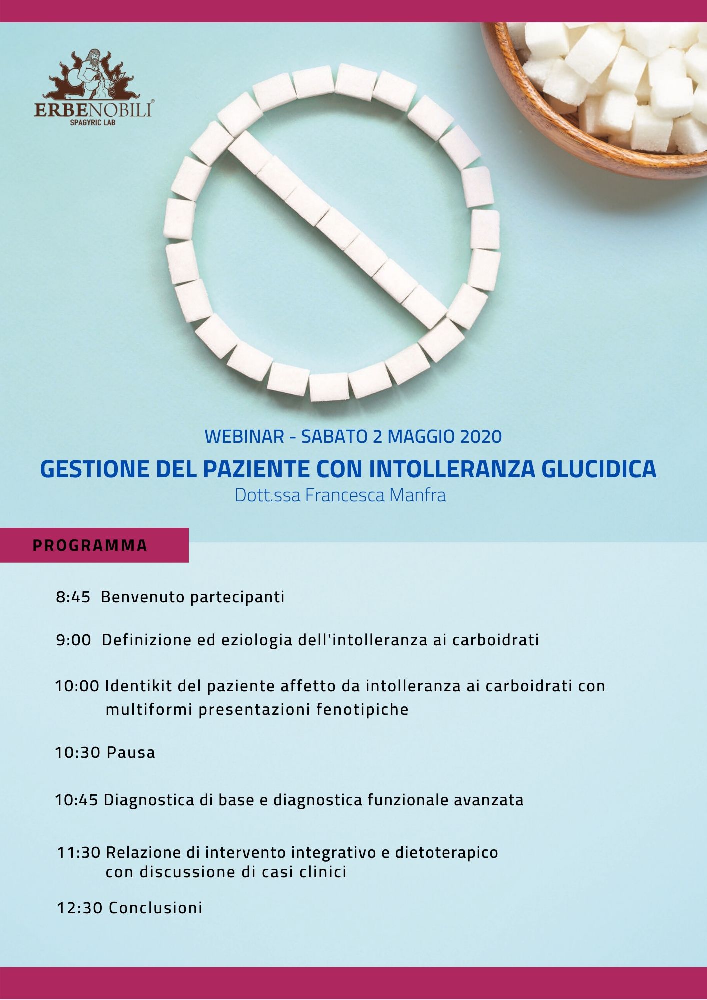 WEBINAR LIVE: GESTIONE DEL PAZIENTE CON INTOLLERANZA GLUCIDICA 