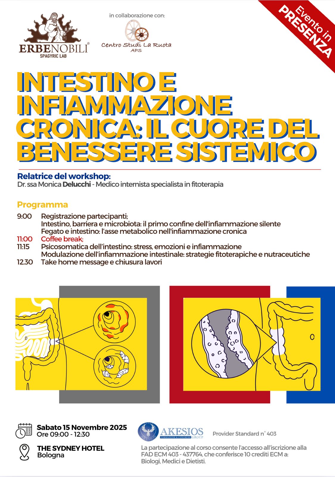 BOLOGNA - INTESTINO E INFIAMMAZIONE CRONICA IL CUORE DEL BENESSERE SISTEMICO
