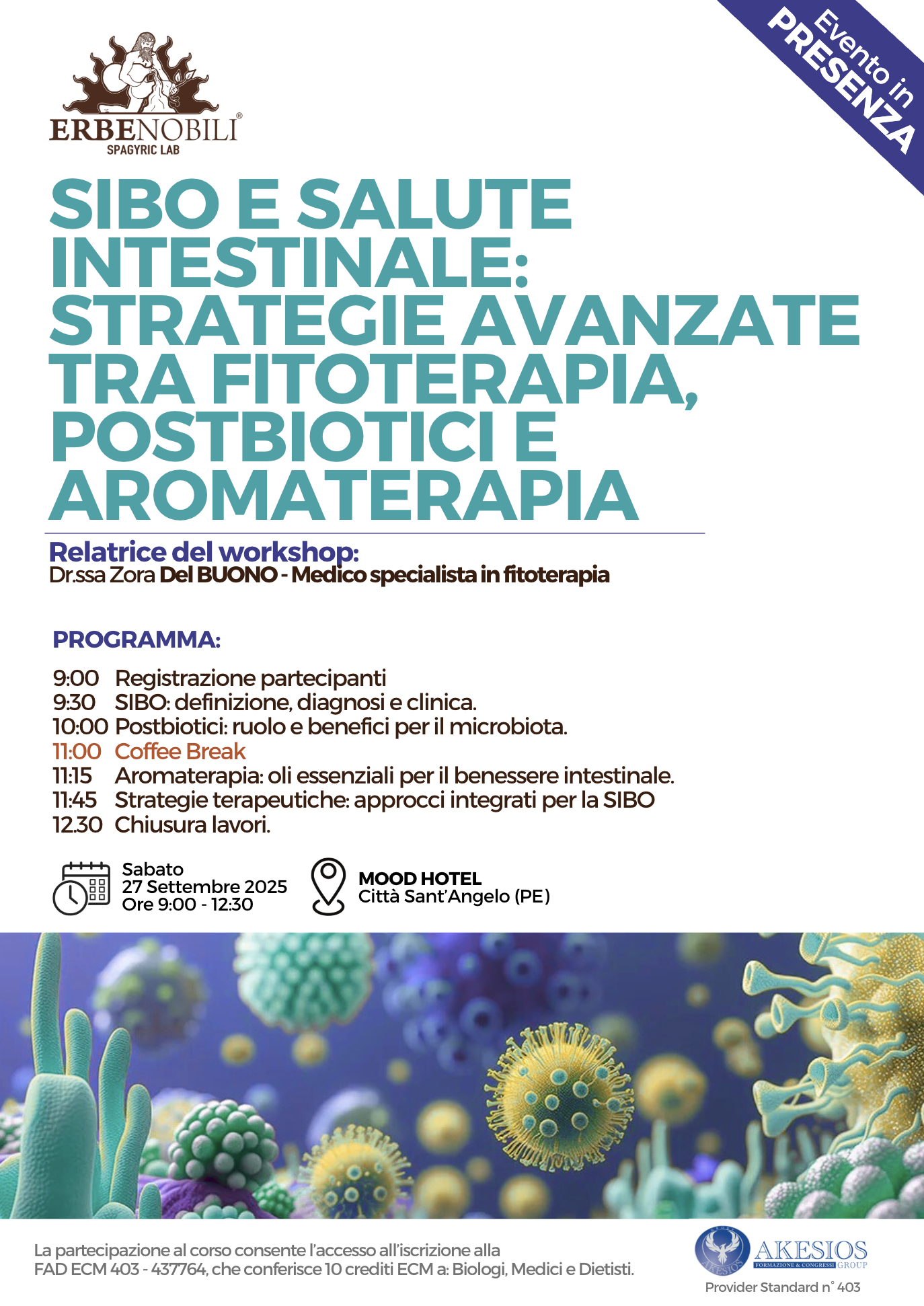 PESCARA - SIBO E SALUTE INTESTINALE: STRATEGIE AVANZATE TRA FITOTERAPIA, POSTBIOTICI E AROMATERAPIA