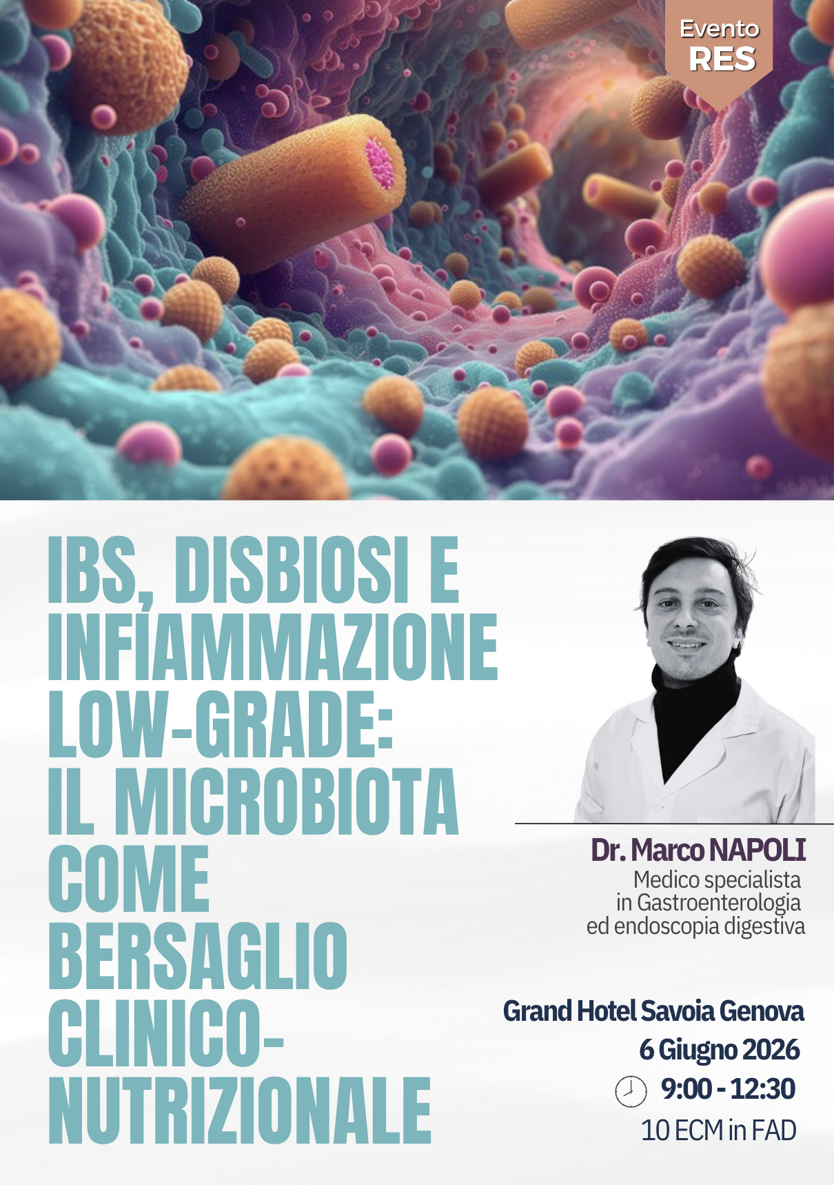 GENOVA - IBS, DISBIOSI E INFIAMMAZIONE LOW-GRADE: IL MICROBIOTA COME BERSAGLIO CLINICO-NUTRIZIONALE