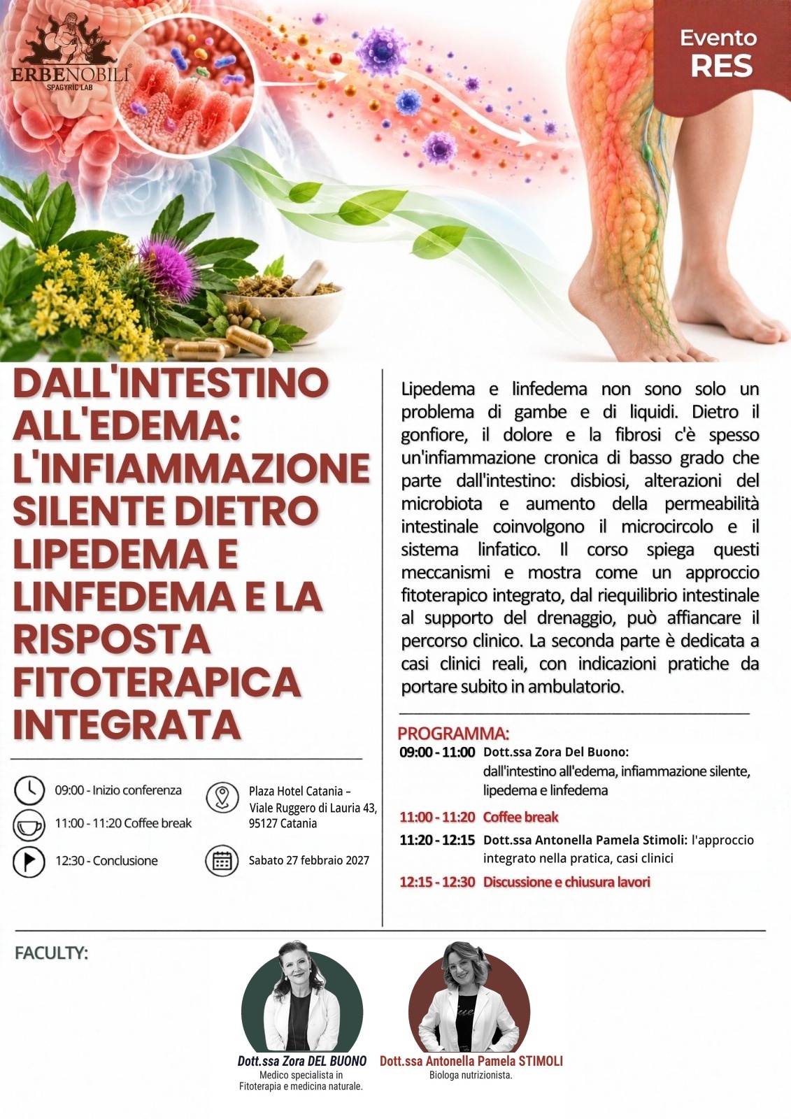 Catania - Dall'intestino all'edema: L'infiammazione silente dietro lipedema e linfedema e la risposta fitoterapica integrata