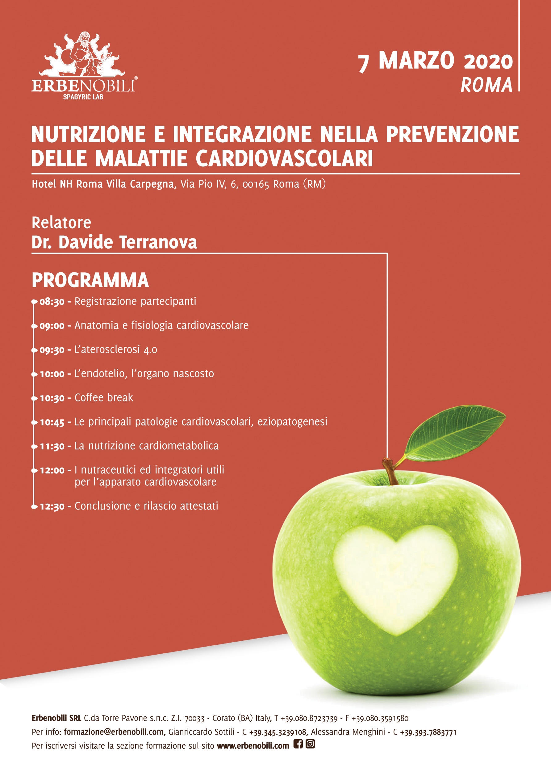 NUTRIZIONE E INTEGRAZIONE NELLA PREVENZIONE DELLE MALATTIE CARDIOVASCOLARI - ROMA